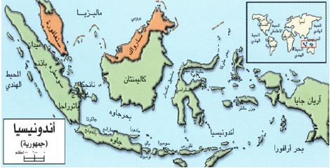 تقع اندونيسيا في جنوب شرق قارة